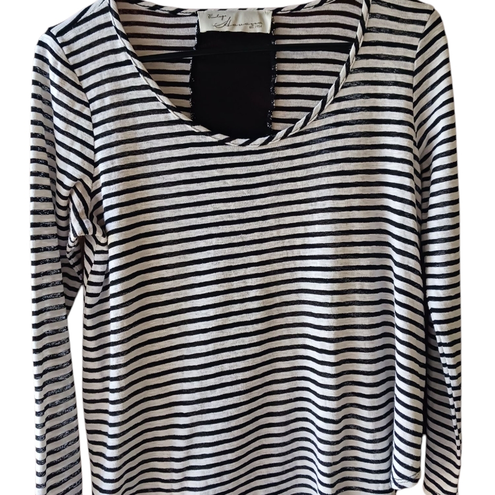 Vintage Havana Black and White Striped Tee - Picture 4 of 11